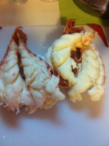 Seafood Sausage Lobster tails steamed